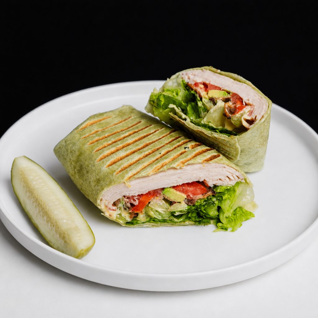 Turkey Club Wrap Sandwich.
